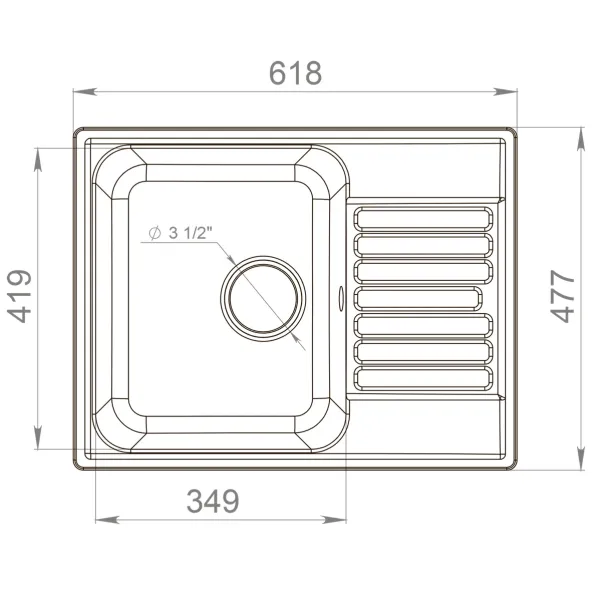 Мойка кухонная Reflexion Prima 60-BE RF0460BL черный