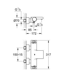 Смеситель для ванны Grohe Grohtherm 34174001 хром