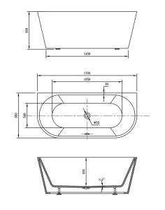 Акриловая ванна Vincea VBT-421-1700MB 170 x 80 см