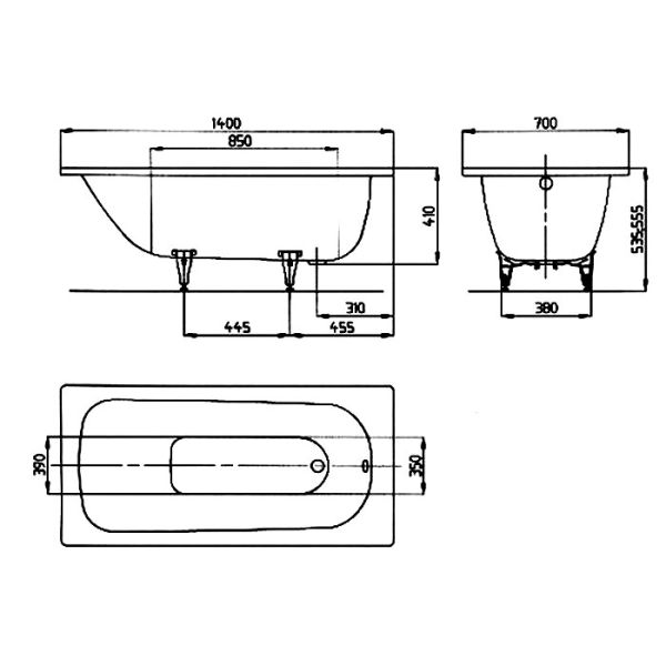 Стальная ванна KALDEWEI Saniform Plus 140x70 standard mod. 360-1 111500010001 Стальная ванна KALDEWEI Saniform Plus 140x70 standard mod. 360-1 111500010001