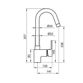 Смеситель для кухни Koller Pool Round ARC RA0500 Смеситель для кухни Koller Pool Round ARC RA0500
