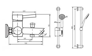 Смеситель для ванны/душа Dorff Logic New D0103030SS