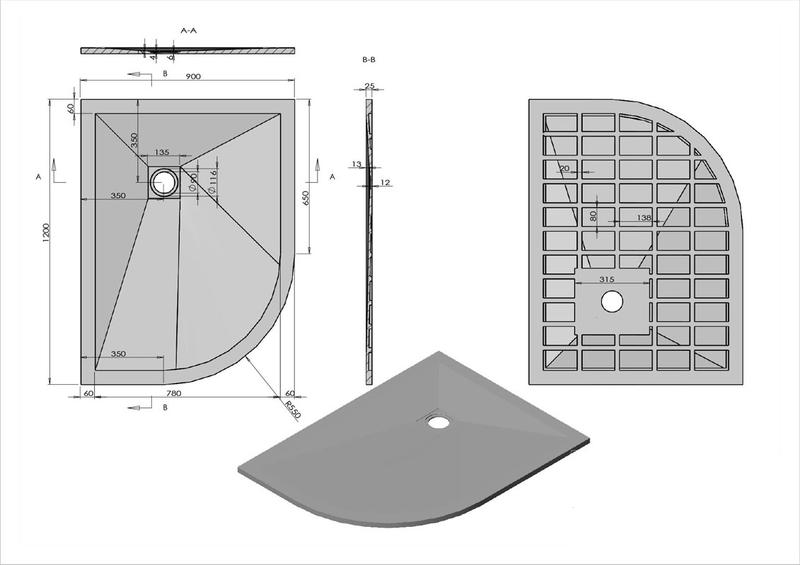 Душевой поддон Vincea VST-4SQ9012W-L 120x 90 см