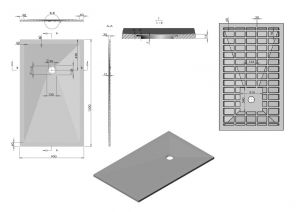Душевой поддон Vincea VST-4SR9015W 150 x 90 см