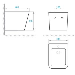 Биде Koller Pool Kvadro KR-0485-B подвесное Биде Koller Pool Kvadro KR-0485-B подвесное