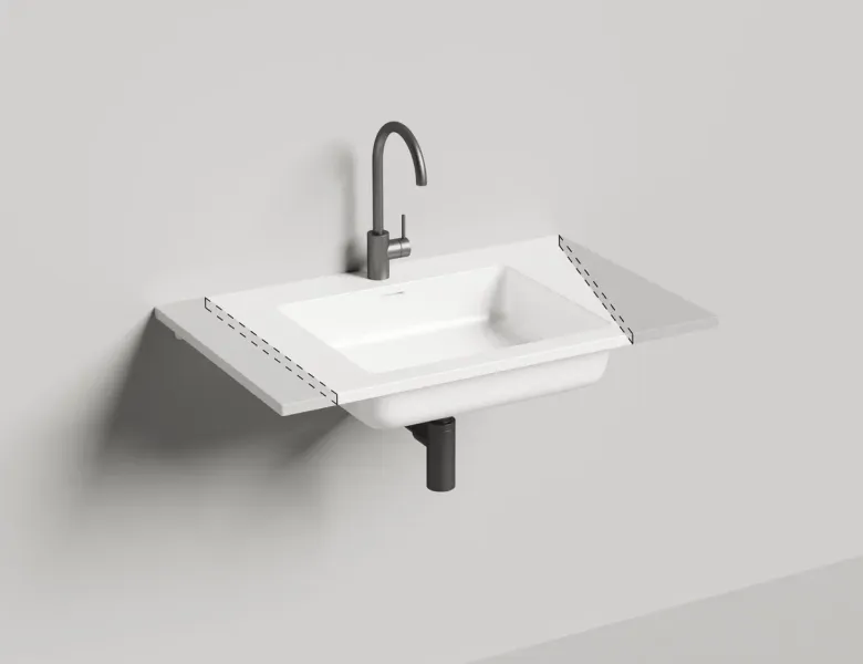 Подвесная раковина Salini Onda S-Stone 1402201M 80см белый матовый