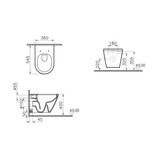 Унитаз подвесной VitrA Integra Round (Интегра Раунд) 7041B003-0075 безободковый антибактериальное покрытие Hygiene (Хайджн)