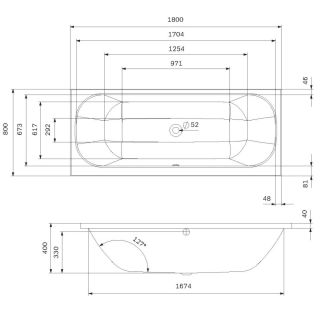 Ванна акриловая Am.Pm Above W9XA-180-080W-A 180x80 см