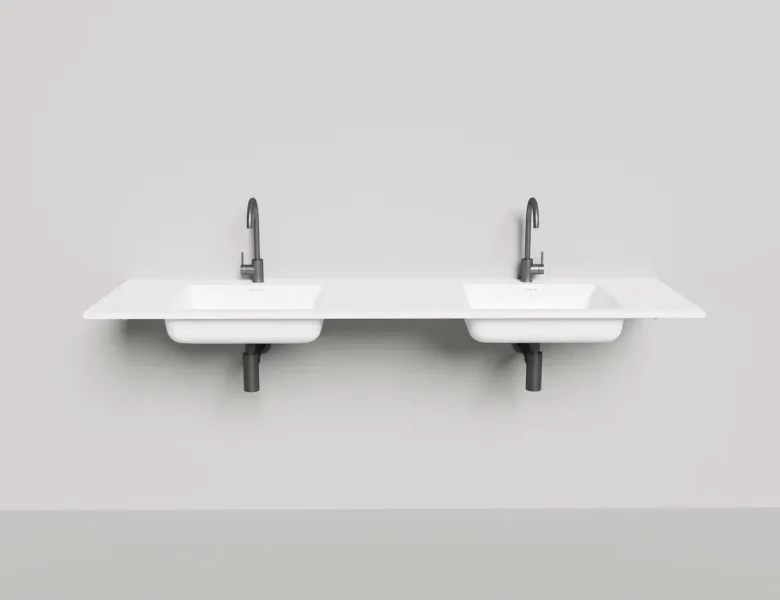 Подвесная раковина двойная Salini Onda S-Stone 1402202M 180см белый матовый