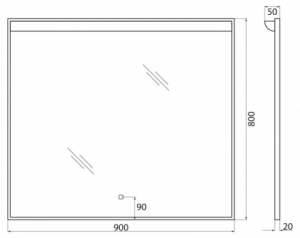 Зеркало BelBagno SPC-UNO SPC-UNO-900-800-TCH с сенсорным выключателем 90x80