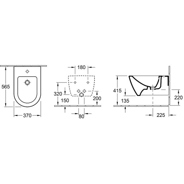 Биде Villeroy Boch Subway 54000001 подвесное Альпийский белый