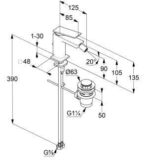 Смеситель для биде Kludi Decus 54217N075 брашированное золото
