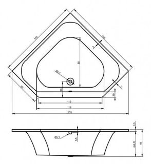 Акриловая ванна Riho Austin B005001005 145x145см белый Акриловая ванна Riho Austin B005001005 145x145см белый