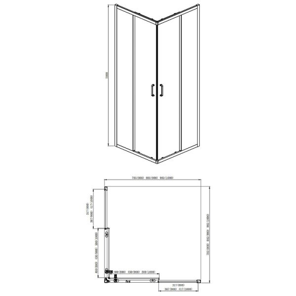 Душевой уголок Aquatek AQ ARI KV 10020CH 100x100см хром