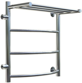 Водяной полотенцесушитель Тругор Приоритет ПМ 1 50x60x50см с полкой левый хром Приоритет1/ПМ506050Плев