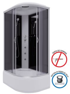 Душевая кабина Niagara NG-2510-14LG с гидромассажем 120x80см серебро/тонированное