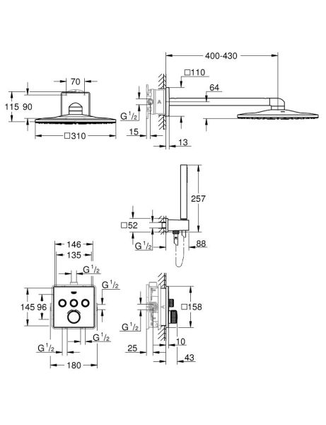 Душевой комплект Grohe Grohtherm SmartControl 34706000