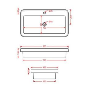 Раковина ArtCeram Fuori Scala TFL035 36 00 *1 blu notte 80.5 см