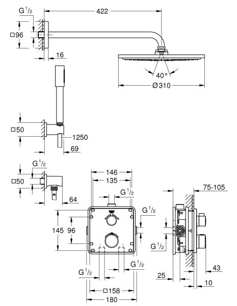 Душевая система Grohe Grohtherm 34730000 хром