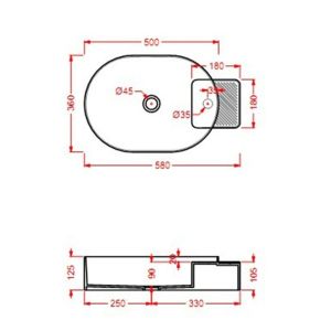 Раковина ArtCeram Cartesio CAL001 32 99 Акция  голубая 50 см