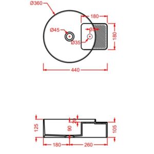 Раковина ArtCeram Cartesio CAL004 33 99 розовая 44 см