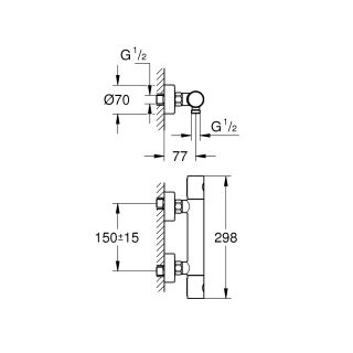 Смеситель для душа Grohe Grohtherm Cosmopolitan 34765000 хром