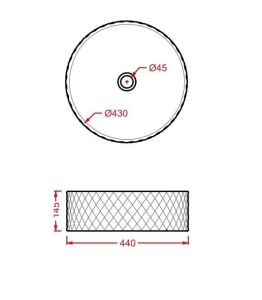 Раковина ArtCeram Rombo OSL009 17 00 черная 43 см