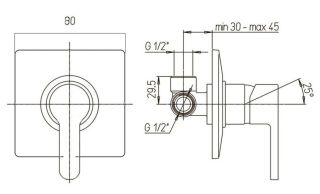 Встраиваемый смеситель для душа Paini Arena 92CR690FT1LMKM хром