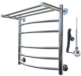 Электрический полотенцесушитель Тругор Приоритет 2 П с полкой 60x50см хром Приоритет2/элТЭН6050П