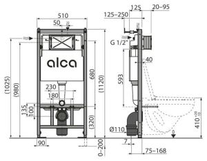 Инсталляция для унитаза Alcaplast AM101/1120-4:1 RU M578-0001