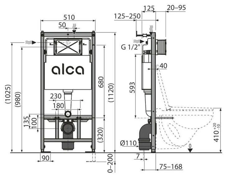 Инсталляция для унитаза Alcaplast AM101/1120-4:1 RU M578-0001 Инсталляция для унитаза Alcaplast AM101/1120-4:1 RU M578-0001