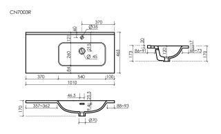 Раковина мебельная Ceramicanova Элемент (Element) CN7003R 101 см белый