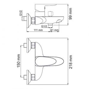 Wasserkraft Leine 3501 Смеситель для ванны с коротким изливом