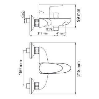 Wasserkraft Leine 3501 Смеситель для ванны с коротким изливом Wasserkraft Leine 3501 Смеситель для ванны с коротким изливом
