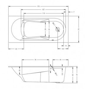 Акриловая ванна Riho Lazy B079001005 R 170х75см белый