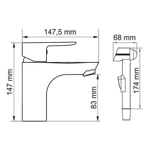 Wasserkraft Leine 3508 Смеситель для раковины с гигиенической лейкой