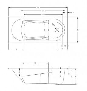 Акриловая ванна Riho Lazy B078001005 170х75см белый
