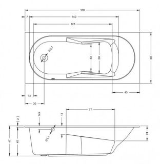 Акриловая ванна Riho Lazy B083001005 L 180х80см белый Акриловая ванна Riho Lazy B083001005 L 180х80см белый
