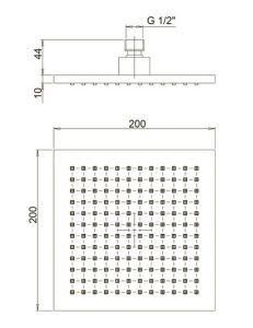 Верхний душ Paini 50CR759Q20EA 20см хром