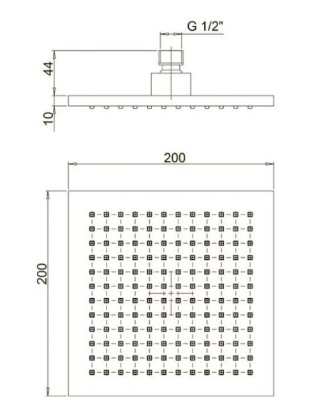 Верхний душ Paini 50CR759Q20EA 20см хром