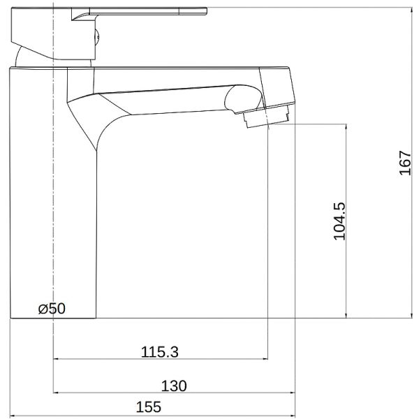 Смеситель для раковины OneLife P07-021b полимерный черный