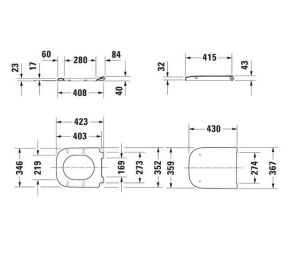 Унитаз Duravit Happy D.2 2222098900 подвесной черный