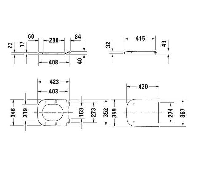 Унитаз Duravit Happy D.2 2222098900 подвесной черный Унитаз Duravit Happy D.2 2222098900 подвесной черный