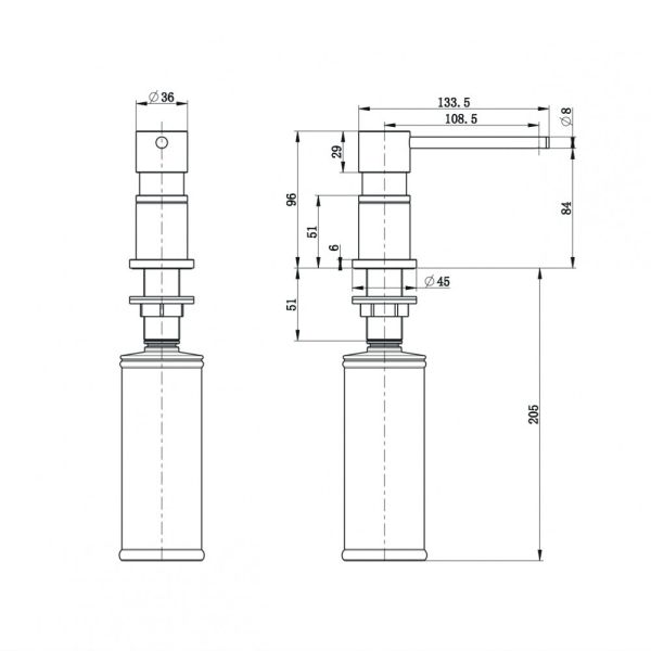 Дозатор Reflexion Arno RX3005BL для моющего средства оружейная сталь