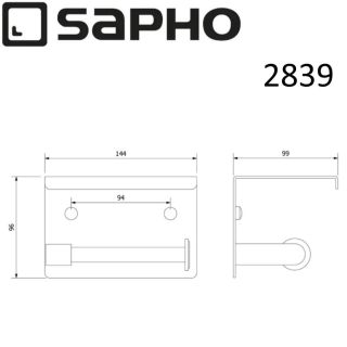 Держатель туалетной бумаги Sapho Simple Line с полкой для телефона хром 2839