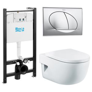 Унитаз с инсталляцией Roca Meridian Compact 893104110 сиденье микролифт