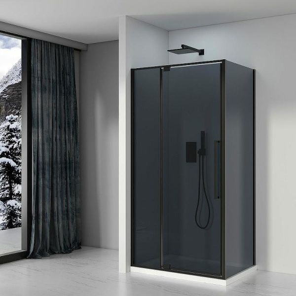 Душевой уголок Black&White Stellar Wind 812900G 90x90 см профиль чёрный матовый стекло тонированное