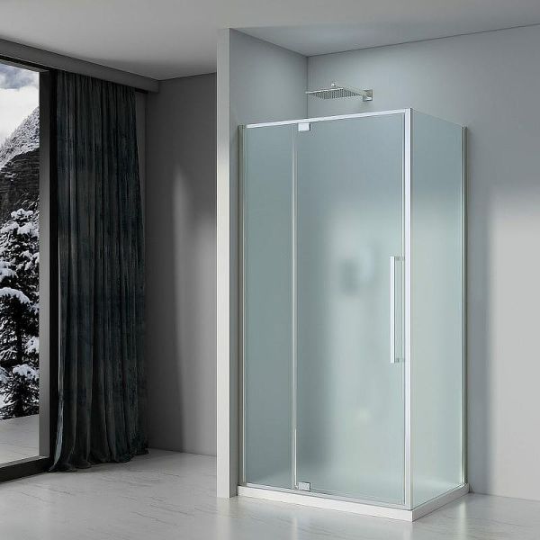 Душевой уголок Black&White Stellar Wind 8121000CF 100x100 см профиль хром стекло матовое