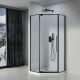 Душевой уголок Black&White Stellar Wind 815900 90x90 см профиль чёрный матовый стекло прозрачное