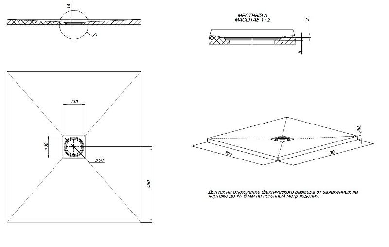 Душевой поддон Allen Brau Priority 8.31001-AM Антрацит 90x80 Душевой поддон Allen Brau Priority 8.31001-AM Антрацит 90x80